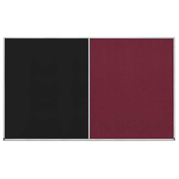 United Visual Products Double Door Radius Corkboard, 42"x32", Hea, UV70125RC-SATIN-DBURGU UV70125RC-SATIN-DBURGU - main